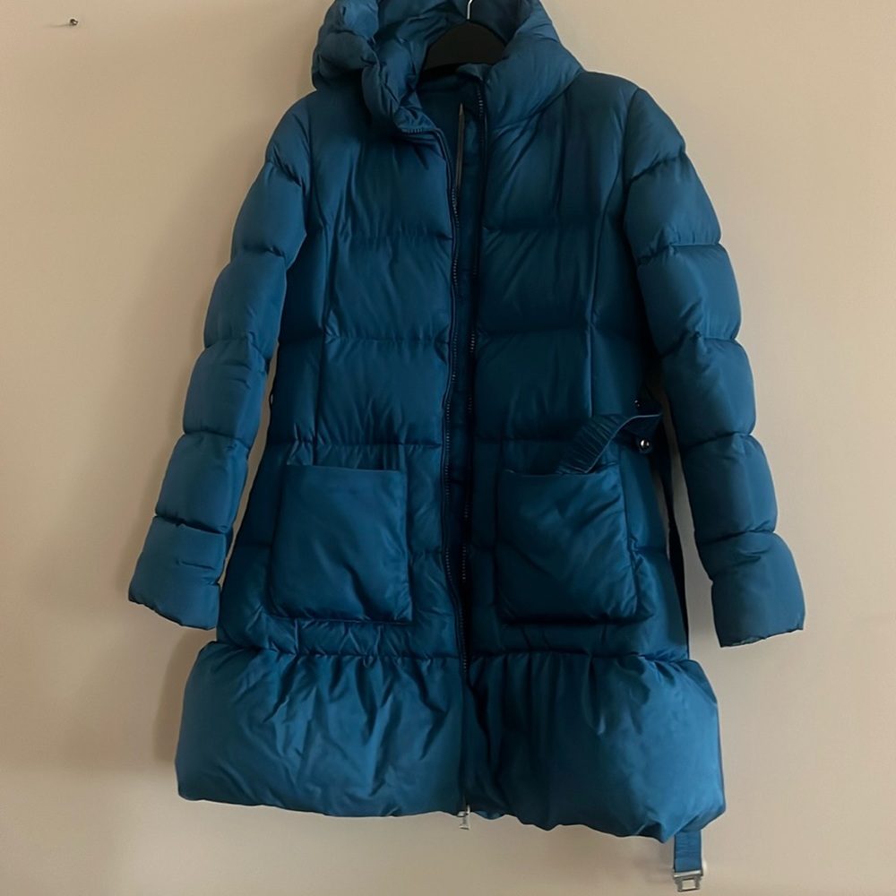 Add 100% Duck Down Coat Blue hood Girl Size S 14Y 8-10T